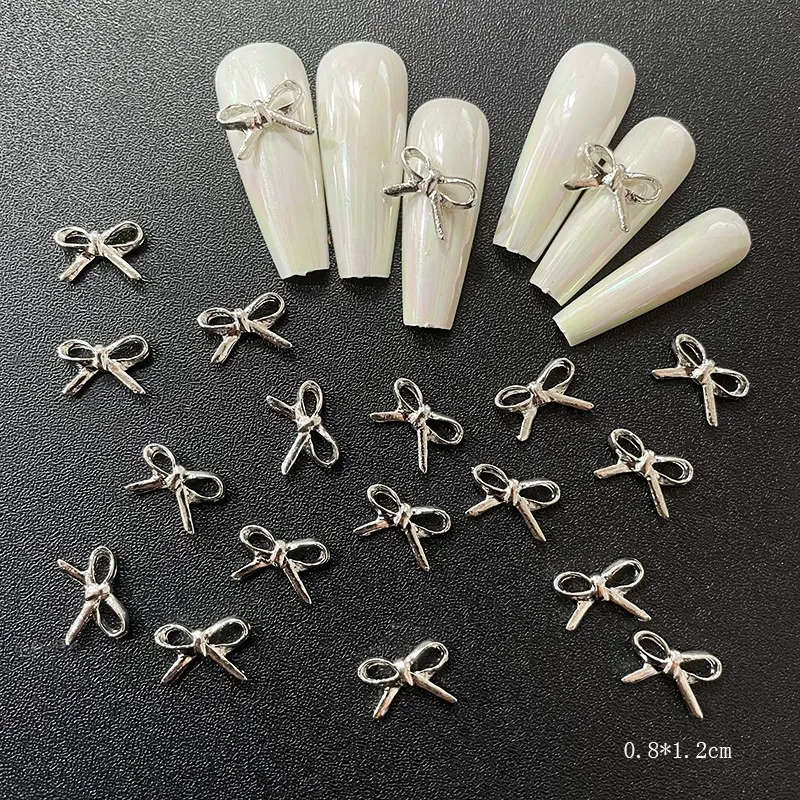 Alloy Butterfly Nail Rhinestones 10pcs -   Silver
