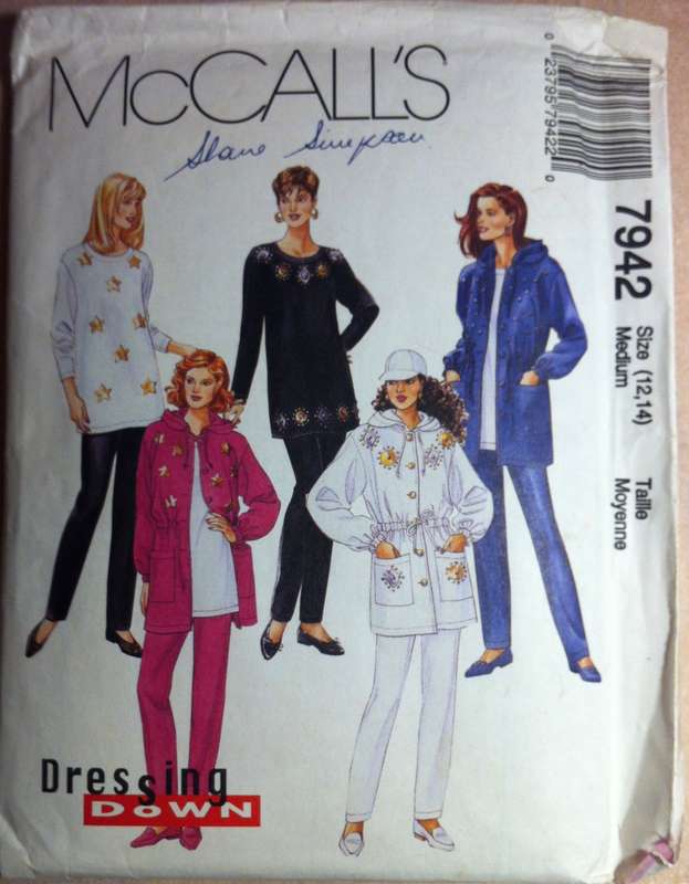 McCalls 7942 - Misses' unlined Jacket, Tunic and Pull On Pants. Size Med 12 -14. Uncut/FF