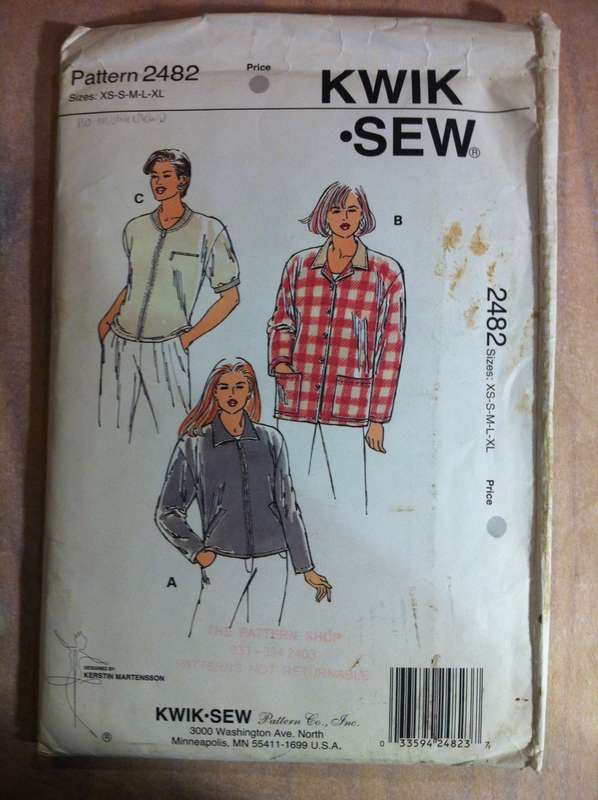 Kwik Sew 2482 Stretch Knit Cardigans. Size XS-XL. Missing Instructions.