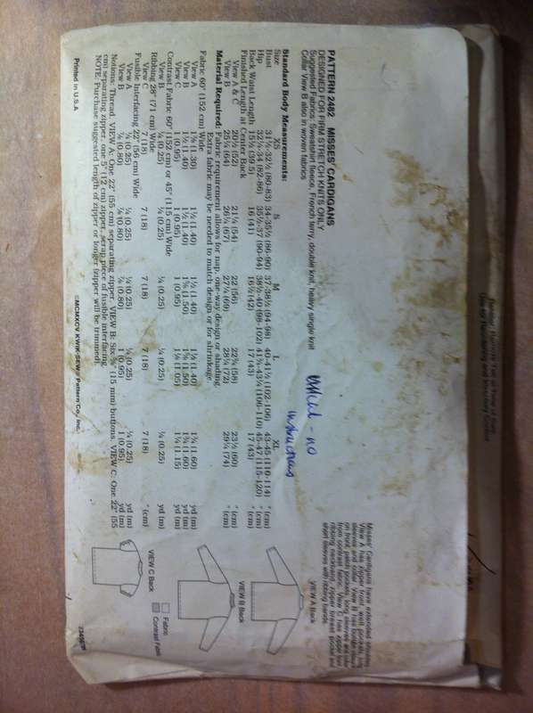 Kwik Sew 2482 Stretch Knit Cardigans. Size XS-XL. Missing Instructions.