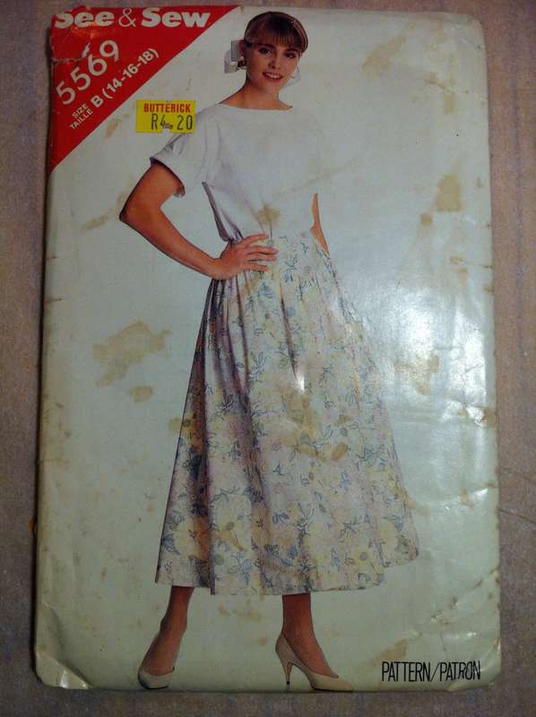 See & Sew 5569 Top and Skirt. Size 14,16,18. Complete