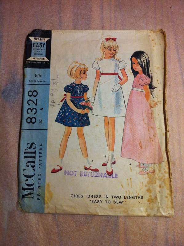 McCalls 8328 Girls Dress in 2 Lengths. Size 8. Complete