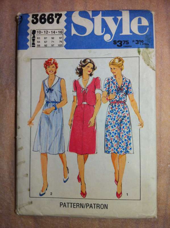 Style 3667 Unlined Jacket & Pullover Dress. Size 10-16. Complete Uncut F/F