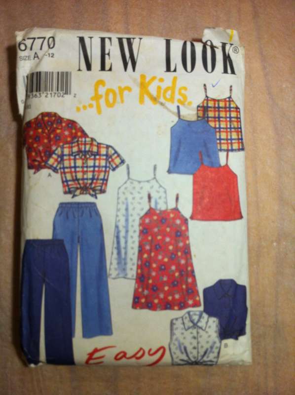 New Look 6770 Kids Shirt, Pants & Dress. Size 7-12. Missing 13/Strap for Dress and Top.
