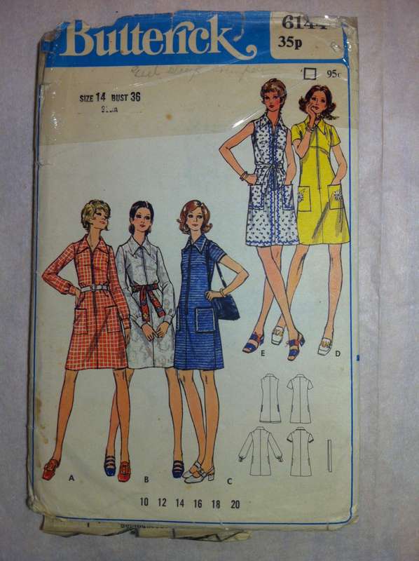 Butterick 6144 Dress.  Size 14. Complete