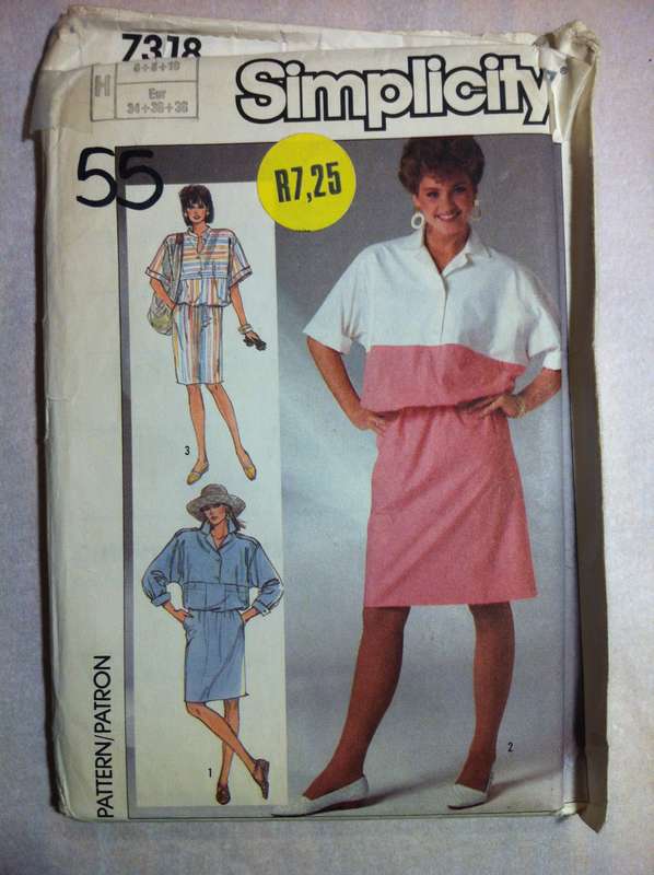 Simplicity 7318 Blouson Dress. Size 6,8,10. Complete Uncut F/F
