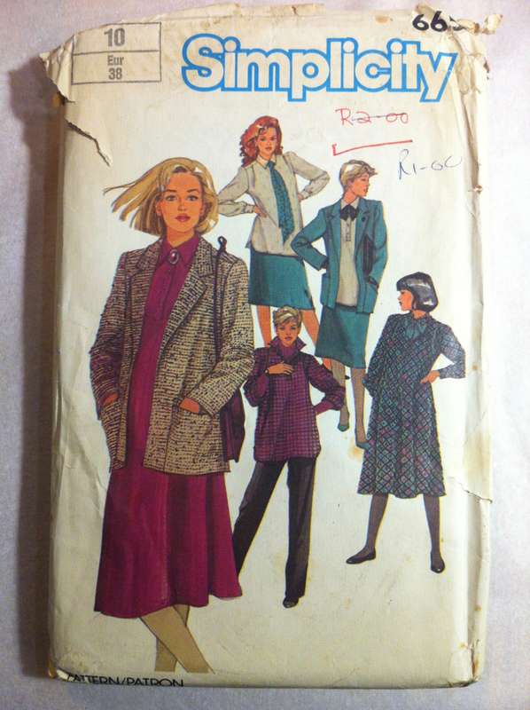 Simplicity 6652 Maternity Dress or Shirt, Pants, Skirt & Jacket. Size 10. Complete
