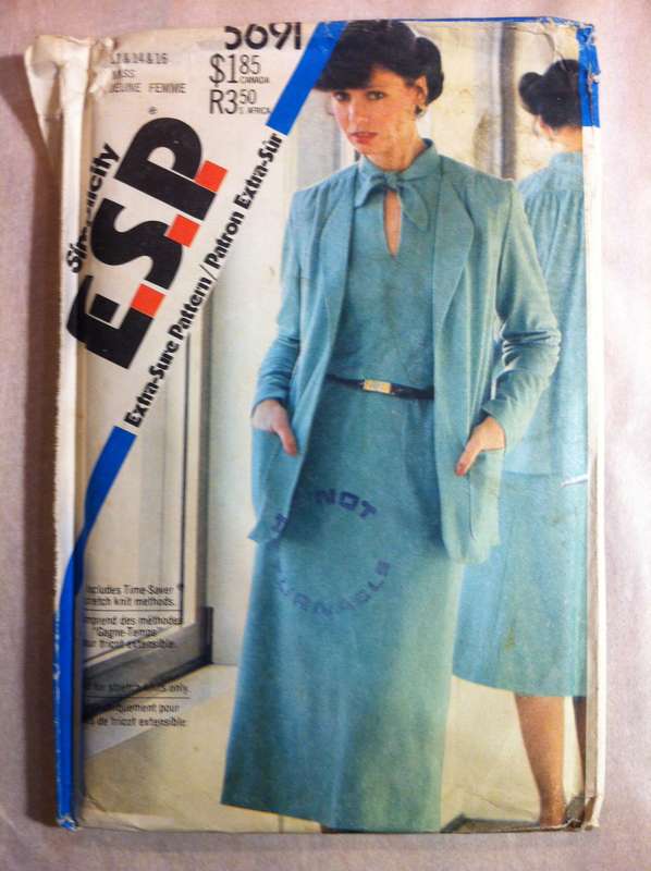 Simplicity 5691 Dress & Unlined Jacket. Size 12,14,16. Complete Uncut F/F