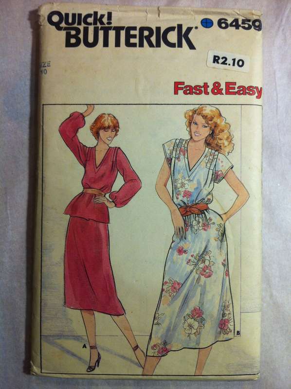 Butterick 6459 Dress Top & Skirt. Size 10. Complete
