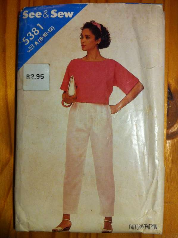 See & Sew 5381 Top & Pants. Cut on 8. Pants Complete. Top missing 8/Back Neck Facing