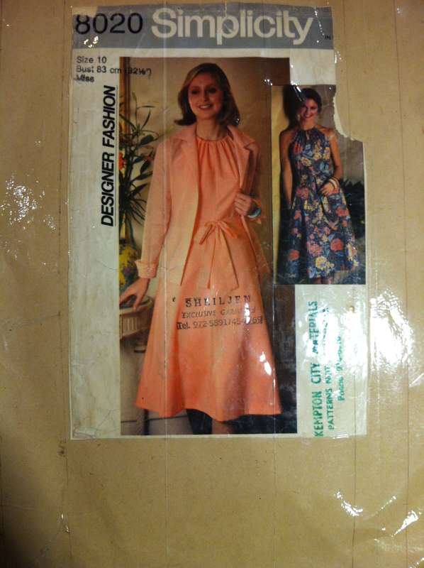 Simplicity 8020 Dress & Shirt Jacket. Size 10. Missing D/ Skirt Pocket & M/ Shirt Collar