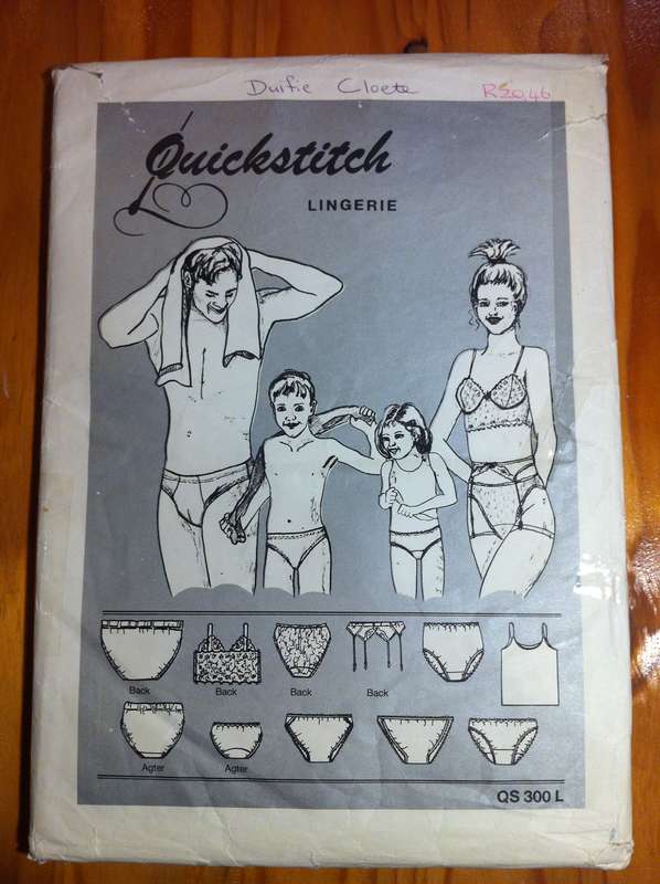 Quickstitch Lingerie For Men, Woman & Children. Instructions in English & Afrikaans. Complete