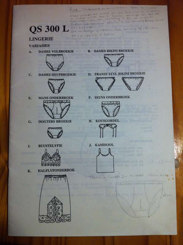 Quickstitch Lingerie For Men, Woman & Children. Instructions in English & Afrikaans. Complete