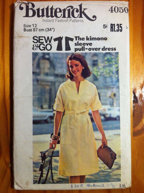 Butterick 4050 Kimono Sleeve Pullover Dress. Size 12. Complete