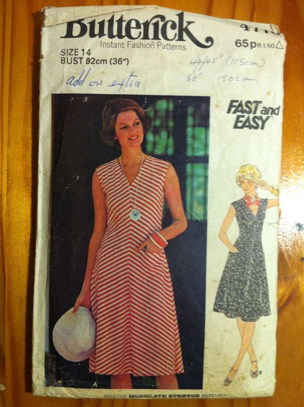 Butterick 4776 Stretch Knit Dress. Size 14. Complete