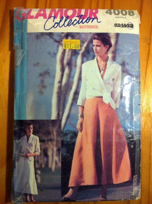 Butterick 4008 Wrap Blouse and Skirt. Size 12-16. Cut on 16. Missing 11/ Waistband for Skirt