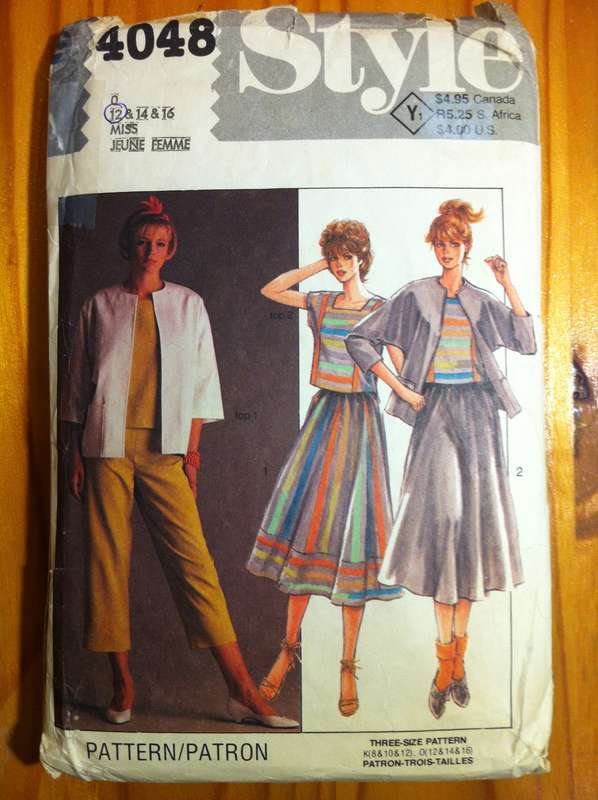 Style 4048  Only Skirt Pattern is Complete. Size 12