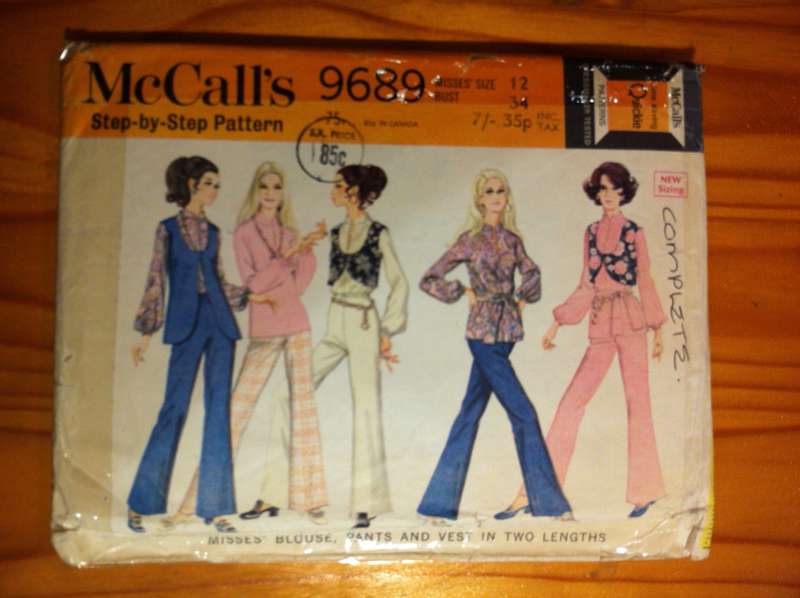 McCalls 9689 Blouse, Pants and Vest. Size 12. Complete