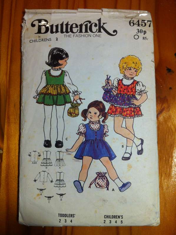 Butterick 6457 Jumper, Blouse and Bag. Childs Size 2. Complete