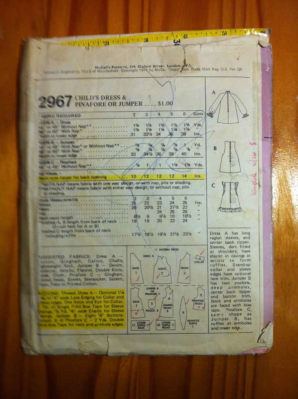 McCalls 2967 Child's Dress or Pinafore and Jumper. Size 2. Complete