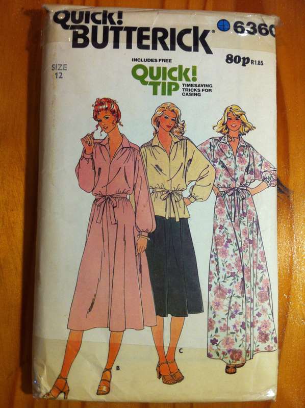 Butterick 6360 Dress, Top, Belt and Skirt. Size 12. Maxi Dress version shortened to B. Complete