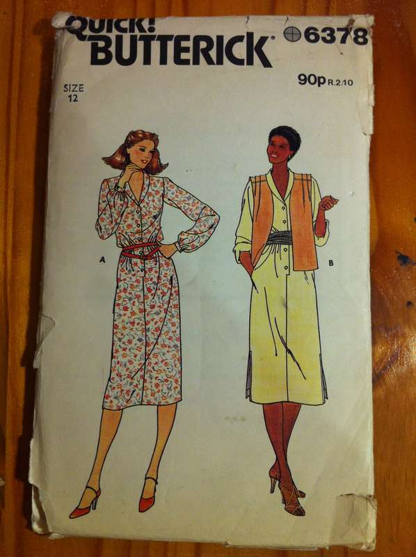 Butterick 6378 Vest and Dress. Size 12. Missing 6/Pocket
