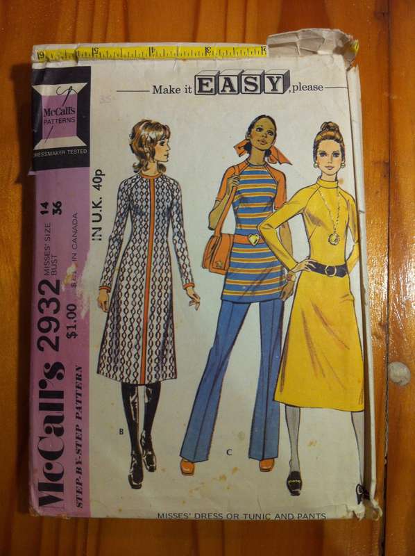McCalls 2932 Dress or Tunic and Pants. Size14. Complete
