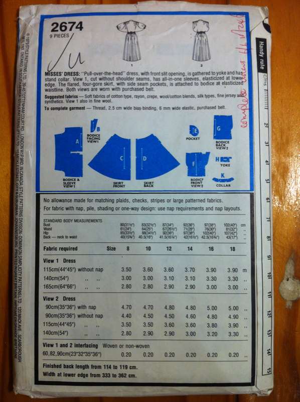 Style 2674 Pullover Dress. Size 18. Complete, Uncut F/F