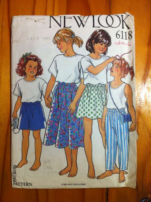 New Look 6118 Only Shorts and Pants Pattern Available. Size 6 Years. With Instructions.