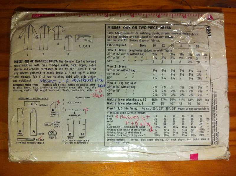 Bundle D. 4 Incomplete / Worn Patterns Missing Pattern Pieces and or Instructions.