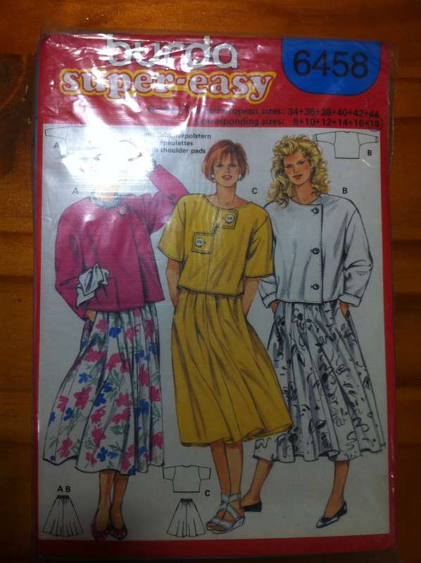 Burda 6459 Stretch Knit Top and Skirt. Size 8-18. Cut on 18. Complete