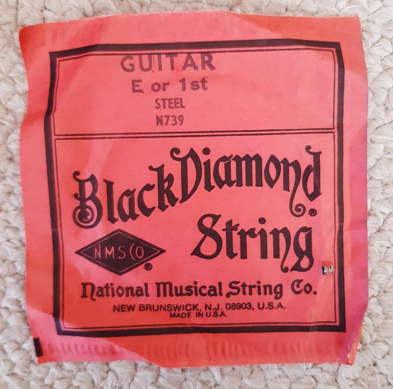 Vintage Black Diamond String Steel #739 E or 1st