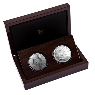 2 oz Silver Coin Set - Big Five III - Elephant + Krugerrand - 2024