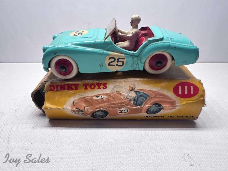 Dinky Toys #111 Triumph TR2 Sports Car With Original Box