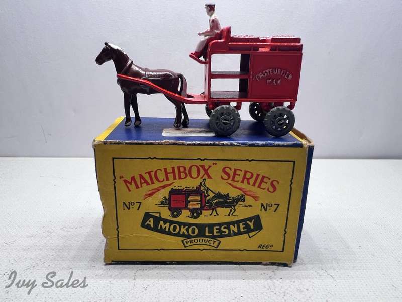Matchbox Moko #7 Horse Drawn Milk Float Wagon With Original Box