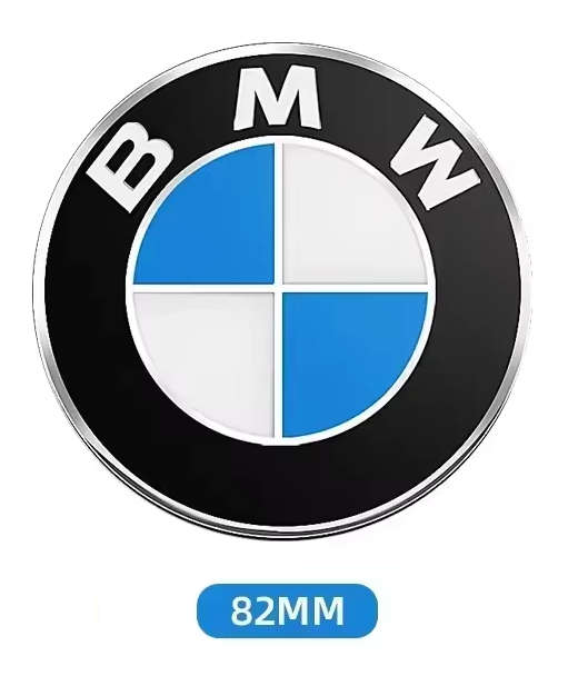 82mm Boot / Bonnet Sticker for BMW (Blue, Black & White)