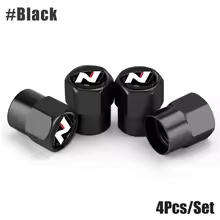 HYUNDAI N-LINE Valve Caps - Black (Set of 4)