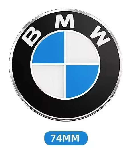 74mm Boot / Bonnet Sticker for BMW (Blue, Black & White)