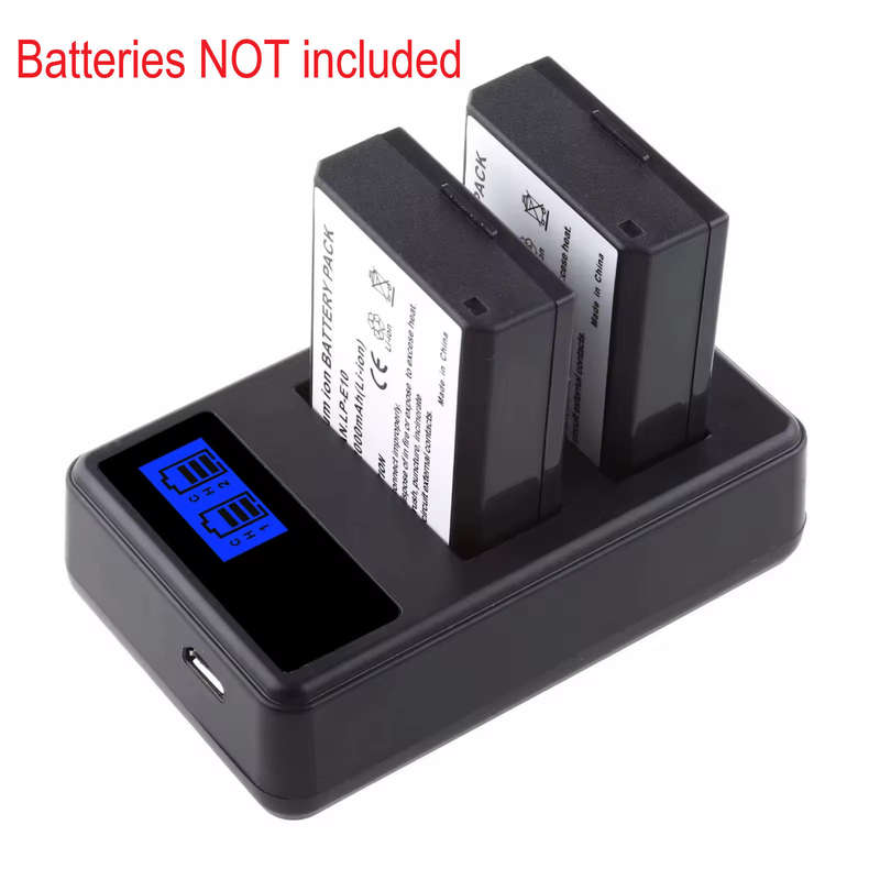 Generic (LCD Display) USB Charger for Canon LC-E10 / LP-E10 battery (DUAL CHARGER)