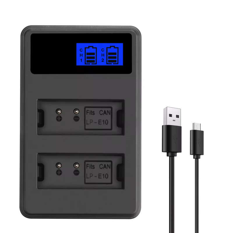 Generic (LCD Display) USB Charger for Canon LC-E10 / LP-E10 battery (DUAL CHARGER)