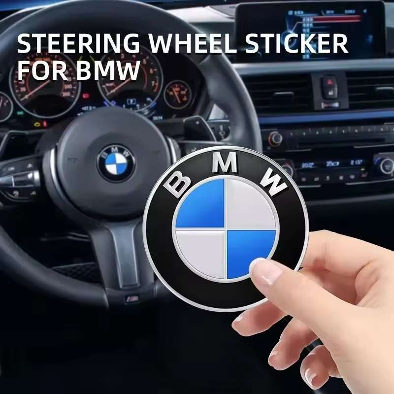 44mm Steering Wheel Sticker for BMW (Blue, Black & White)