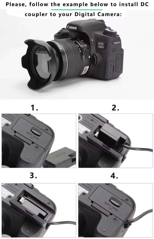 Power Bank LP-E17 Type C Cable DR-E18 ACK-E18 DC Coupler for Canon