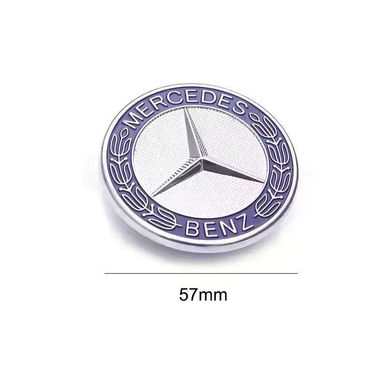 MB Bonnet Emblem Blue/Chrome (flat, 2 prong)