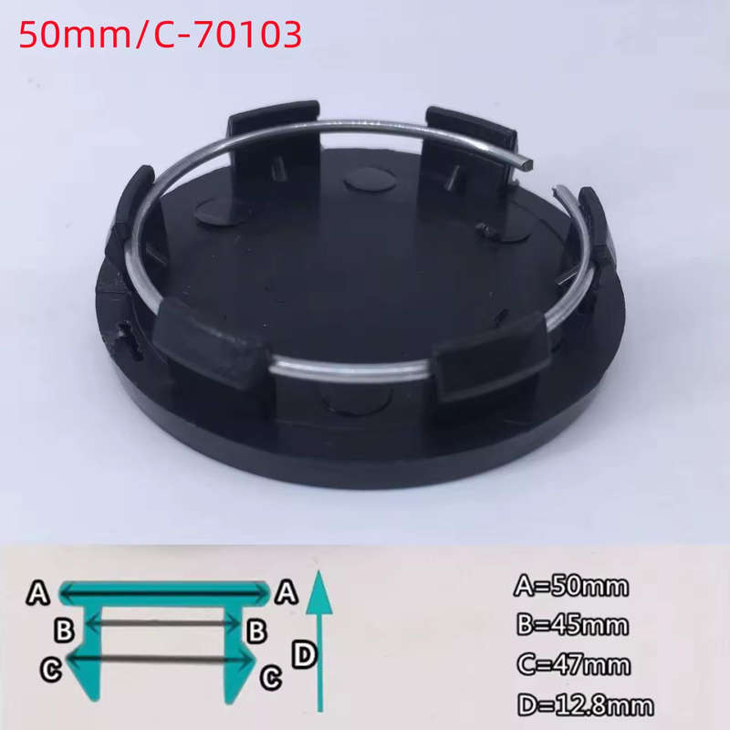 4x 50/45mm Chrome / Black Plastic Wheel Centre Cap for VW (NEW VW LOGO)