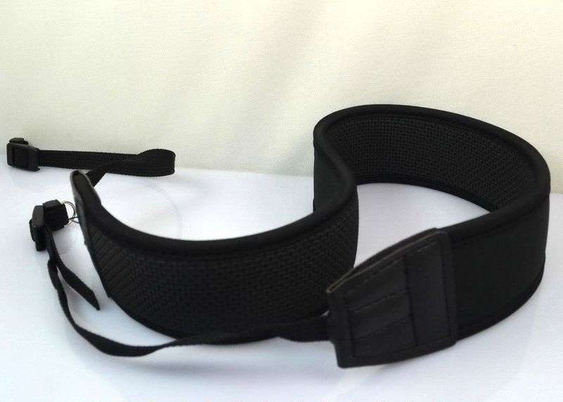 Neoprene BLACK Neck Strap for Cameras