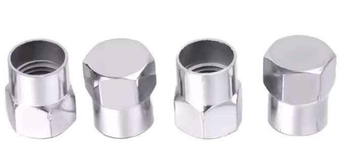 Metal Valve Caps - Silver (Set of 4)