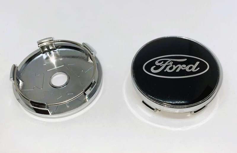 4x WHEEL CENTRE CAPS 60mm / 56mm for FORD (BLACK)