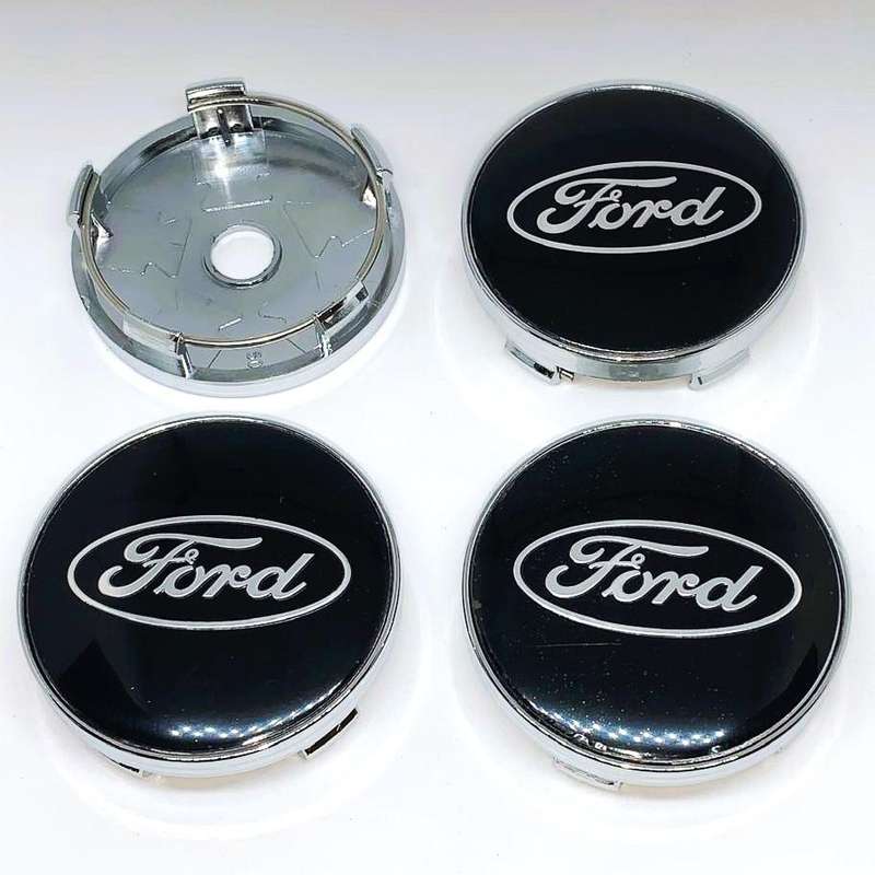 4x WHEEL CENTRE CAPS 60mm / 56mm for FORD (BLACK)