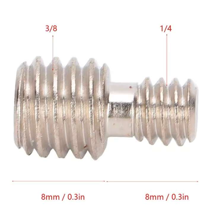 Double Head Stud 3/8 - 1/4 Male to Male Converter for Monopod Tripod Quick Release Plate