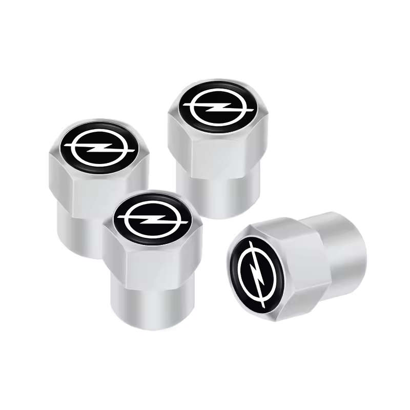 OPEL Valve Caps - Silver with chrome Opel logo (Set of 4)